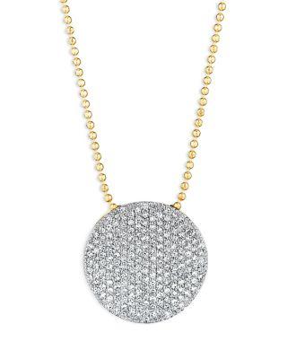 Rhodium & 14K Gold Affair Diamond Disc Pendant Necklace by PHILLIPS HOUSE