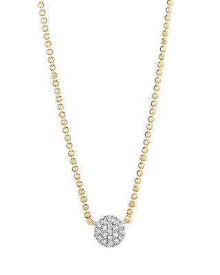 Rhodium & 14K Yellow Gold Diamond Micro Infinity Necklace by PHILLIPS HOUSE