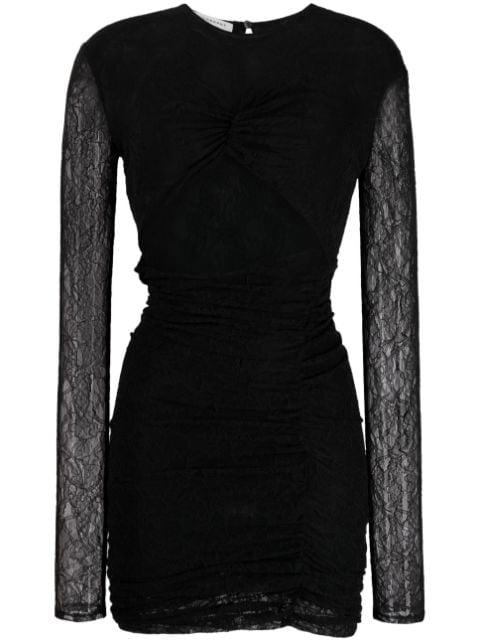 Chantilly-lace ruched minidress by PHILOSOPHY DI LORENZO SERAFINI