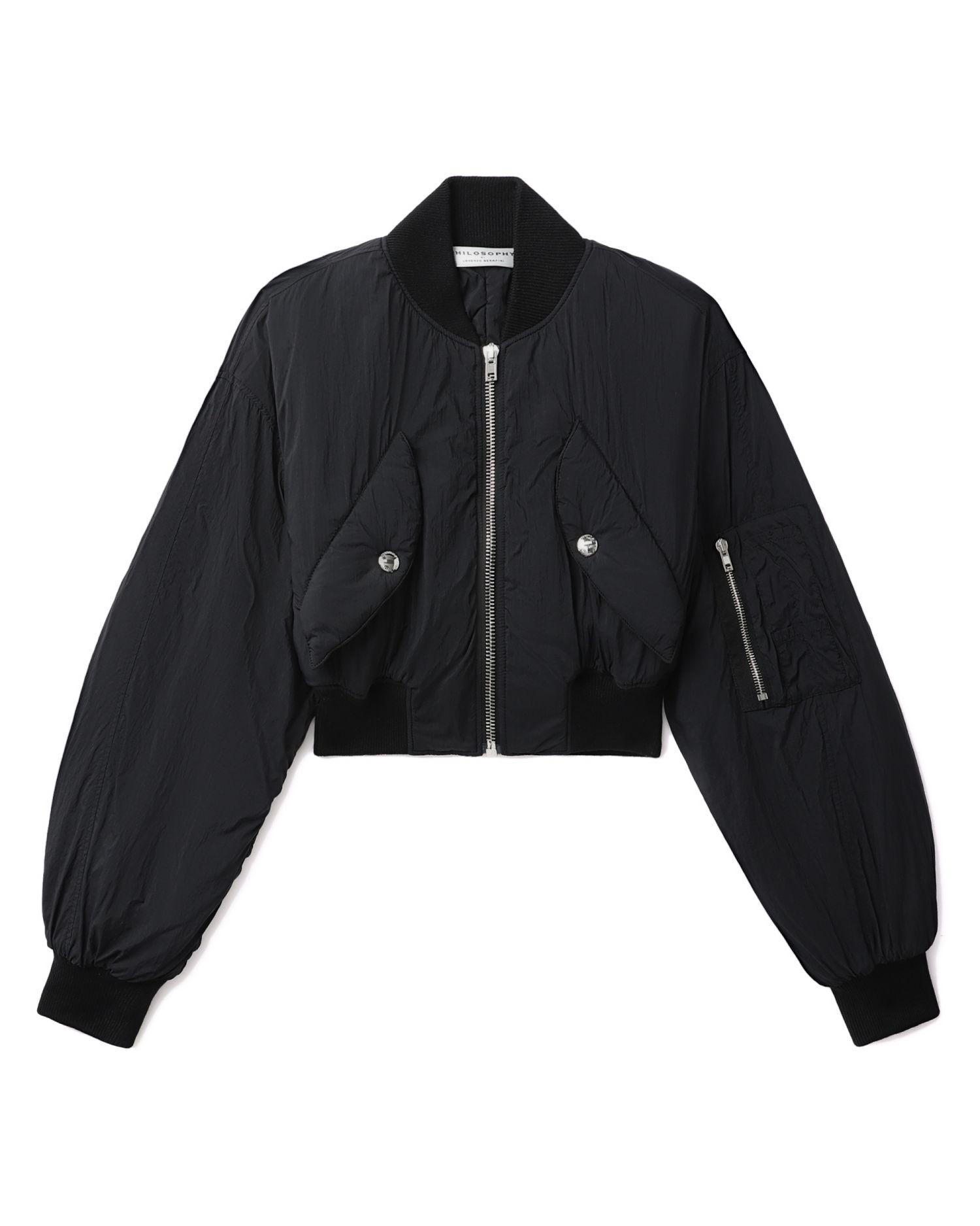 Nylon cropped bomber jacket by PHILOSOPHY DI LORENZO SERAFINI