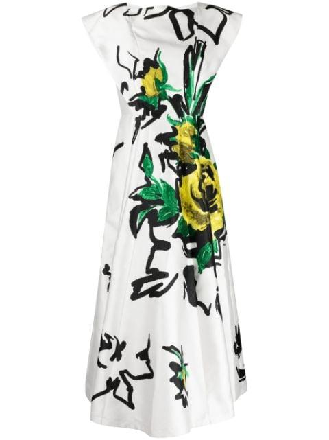 Punk Flowers satin-finish A-line dress by PHILOSOPHY DI LORENZO SERAFINI