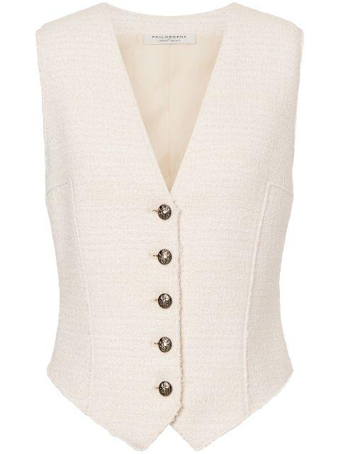 V-neck raw-cut waistcoat by PHILOSOPHY DI LORENZO SERAFINI