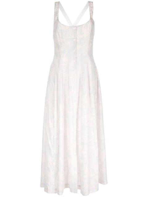 abstract-print fluted dress by PHILOSOPHY DI LORENZO SERAFINI