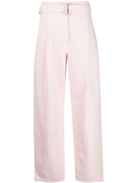 belted cotton gabardine trousers by PHILOSOPHY DI LORENZO SERAFINI