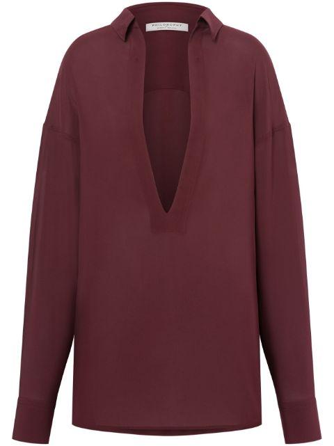 belted long-sleeve dress by PHILOSOPHY DI LORENZO SERAFINI