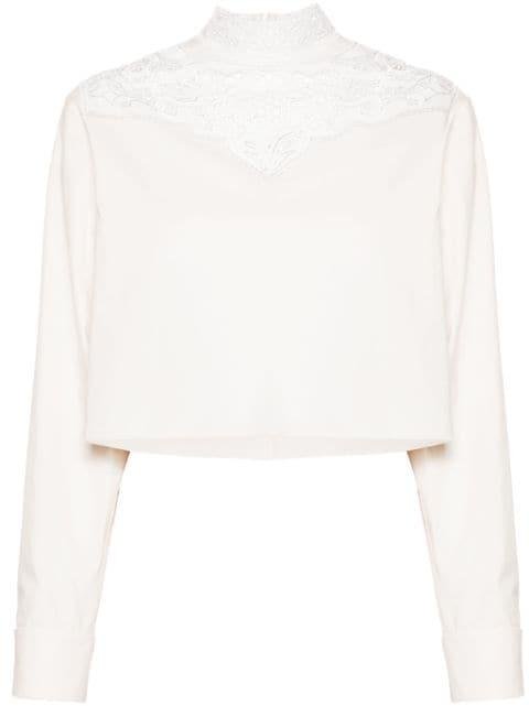 broderie-anglaise cropped blouse by PHILOSOPHY DI LORENZO SERAFINI