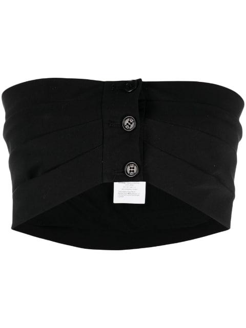 buttoned draped crop top by PHILOSOPHY DI LORENZO SERAFINI