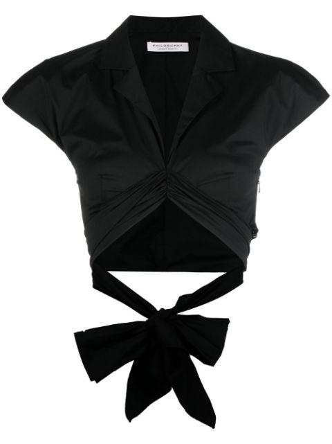 cropped taffeta blouse by PHILOSOPHY DI LORENZO SERAFINI