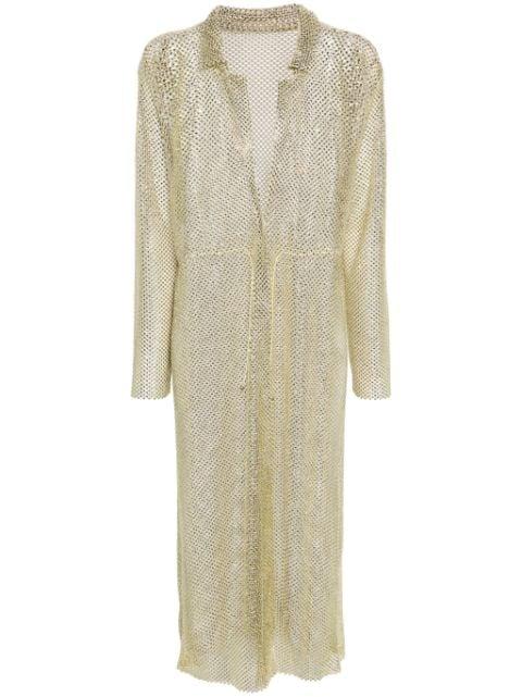 crystal-embellished midi shirt dress by PHILOSOPHY DI LORENZO SERAFINI