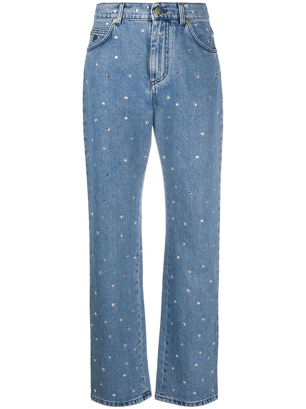 denim embellished straight-leg jeans by PHILOSOPHY DI LORENZO SERAFINI