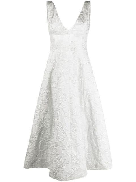floral-embroidered V-neck dress by PHILOSOPHY DI LORENZO SERAFINI