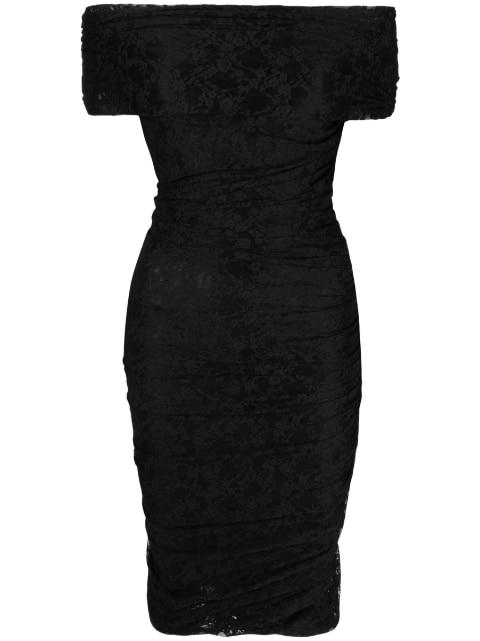 floral-lace off-shoulder midi dress by PHILOSOPHY DI LORENZO SERAFINI