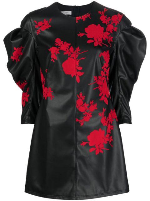 floral-print faux-leather mini dress by PHILOSOPHY DI LORENZO SERAFINI
