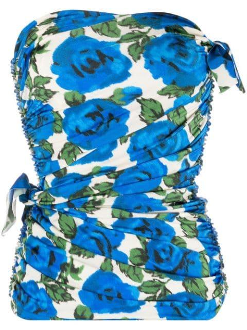 floral-print strapless top by PHILOSOPHY DI LORENZO SERAFINI