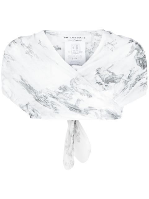 graphic-print crop top by PHILOSOPHY DI LORENZO SERAFINI