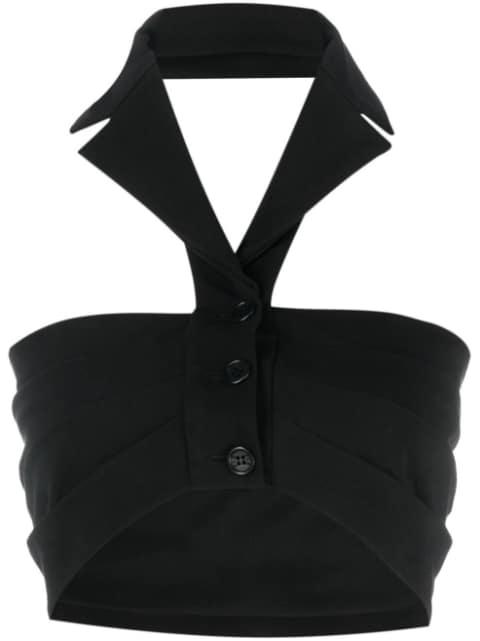 halterneck buttoned crop top by PHILOSOPHY DI LORENZO SERAFINI