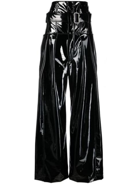 high-shine wide-leg trousers by PHILOSOPHY DI LORENZO SERAFINI