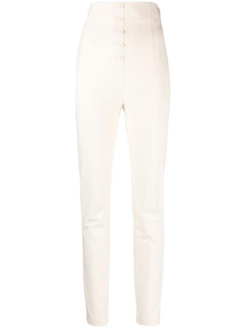 high-waisted stretch-cotton trousers by PHILOSOPHY DI LORENZO SERAFINI