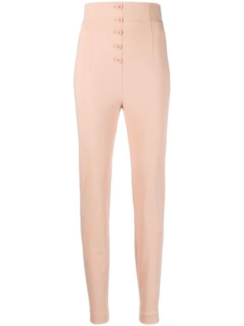 high-waisted stretch-cotton trousers by PHILOSOPHY DI LORENZO SERAFINI