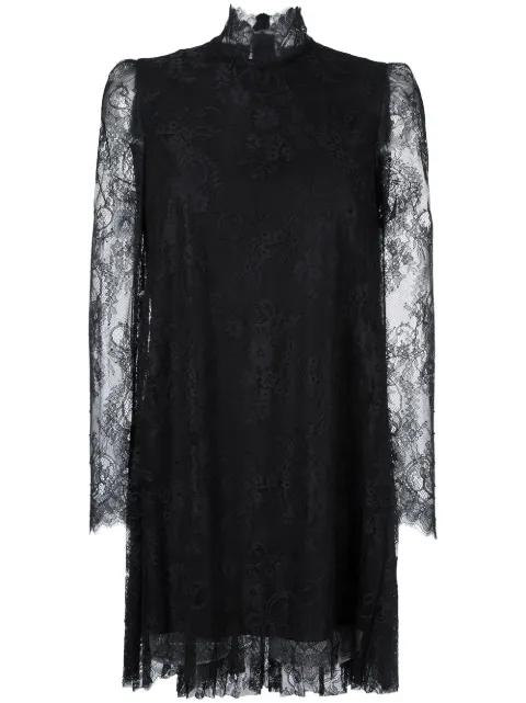lace overlay pleated back dress by PHILOSOPHY DI LORENZO SERAFINI