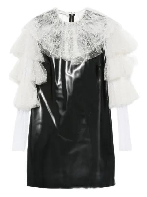 lace-trimmed ruffled mini party dress by PHILOSOPHY DI LORENZO SERAFINI