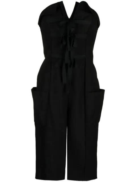 lace-up detail strapless playsuit by PHILOSOPHY DI LORENZO SERAFINI