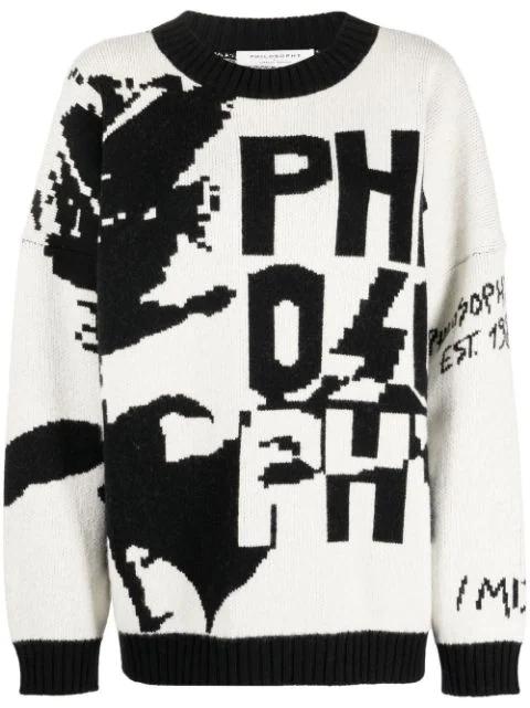 logo-knit virgin wool jumper by PHILOSOPHY DI LORENZO SERAFINI
