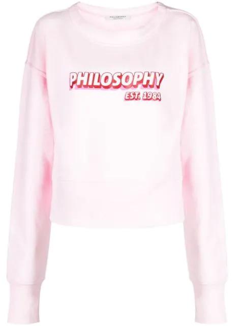 logo-print cotton sweatshirt by PHILOSOPHY DI LORENZO SERAFINI