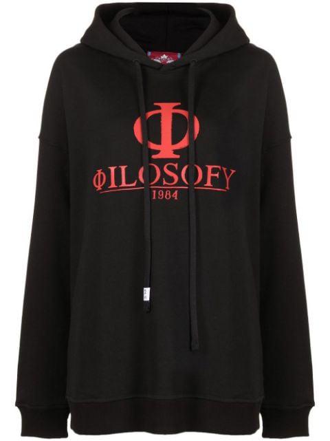 logo-print drawstring hoodie by PHILOSOPHY DI LORENZO SERAFINI