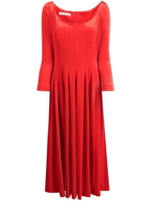 long-sleeve velvet midi dress by PHILOSOPHY DI LORENZO SERAFINI