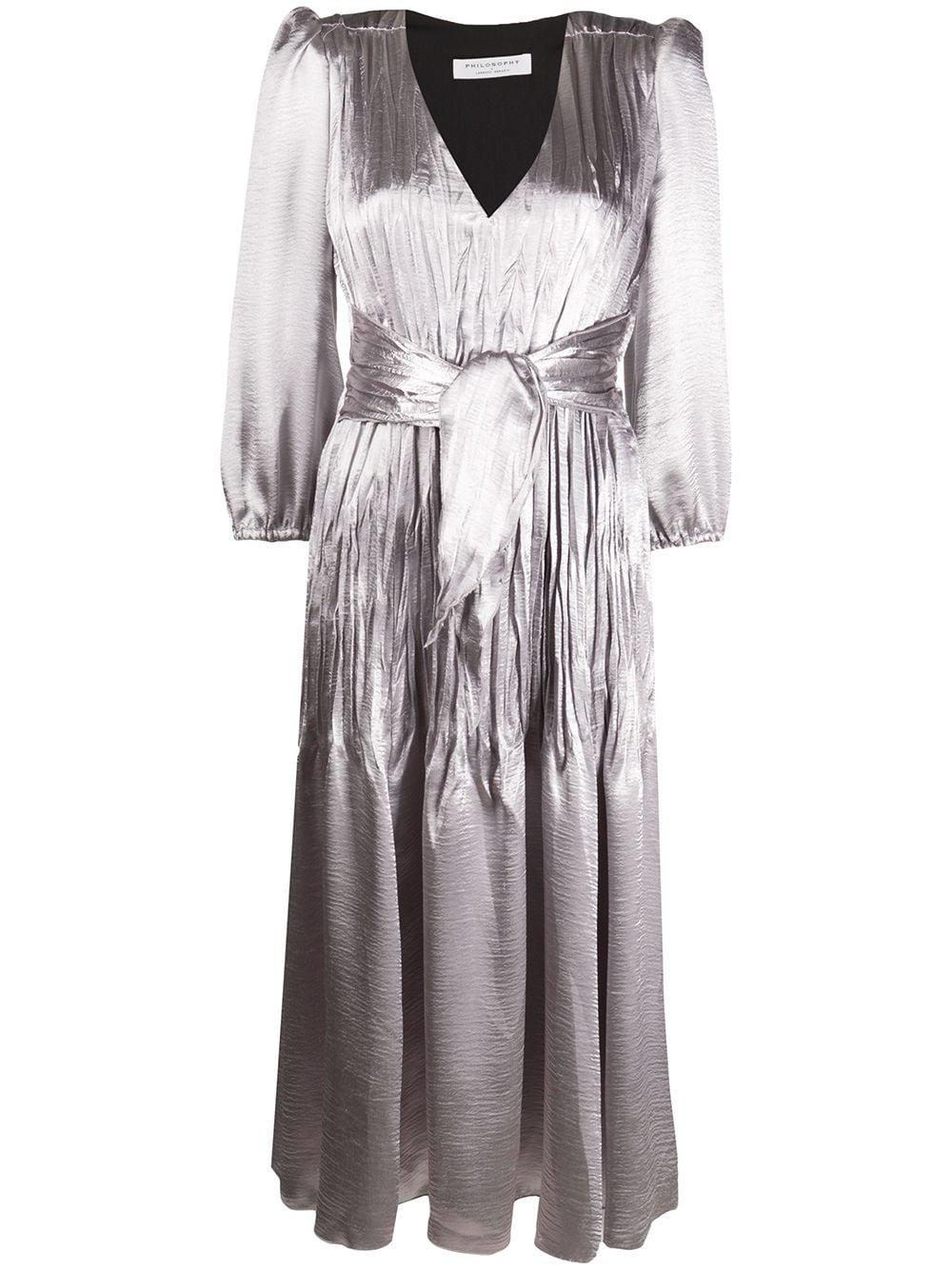 metallic gathered-detail dress by PHILOSOPHY DI LORENZO SERAFINI