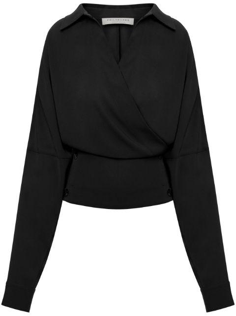 panelled V-neck blouse by PHILOSOPHY DI LORENZO SERAFINI