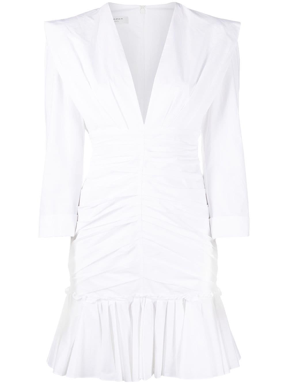 pleated peplum hem mini dress by PHILOSOPHY DI LORENZO SERAFINI