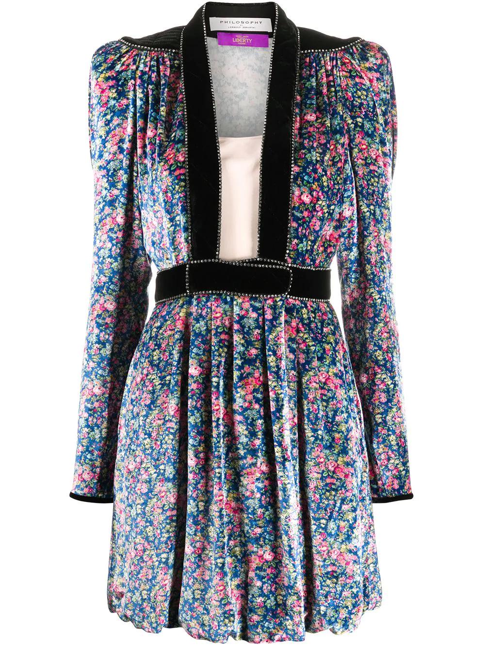 pleated velvet mini dress by PHILOSOPHY DI LORENZO SERAFINI