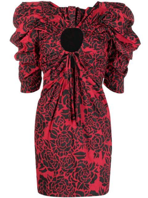 puff-sleeved draped dress by PHILOSOPHY DI LORENZO SERAFINI