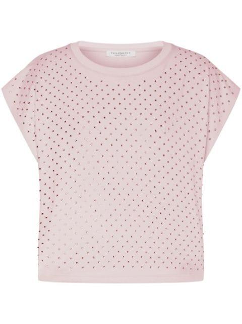 rhinestone-embellished cotton T-shirt by PHILOSOPHY DI LORENZO SERAFINI