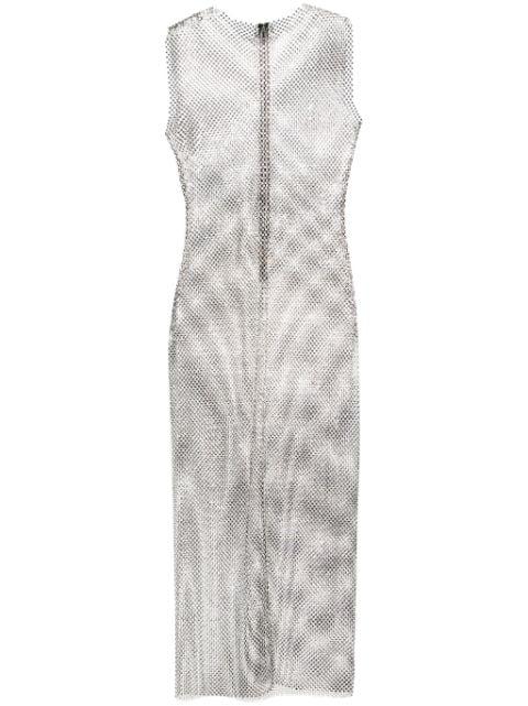 rhinestone-embellished mesh maxi dress by PHILOSOPHY DI LORENZO SERAFINI