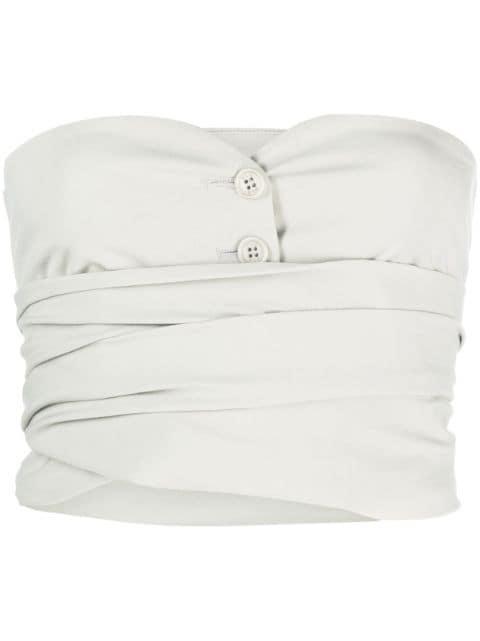 wraparound strapless cropped top by PHILOSOPHY DI LORENZO SERAFINI