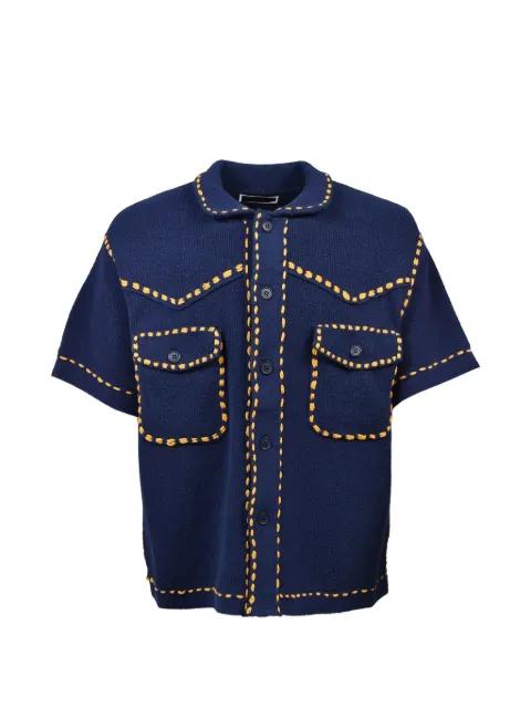 contrast-stitch knitted shirt by PHINGERIN
