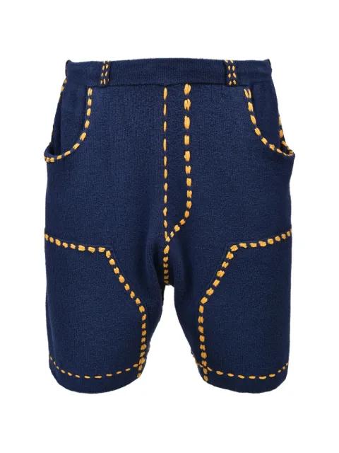 contrast-stitch knitted shorts by PHINGERIN