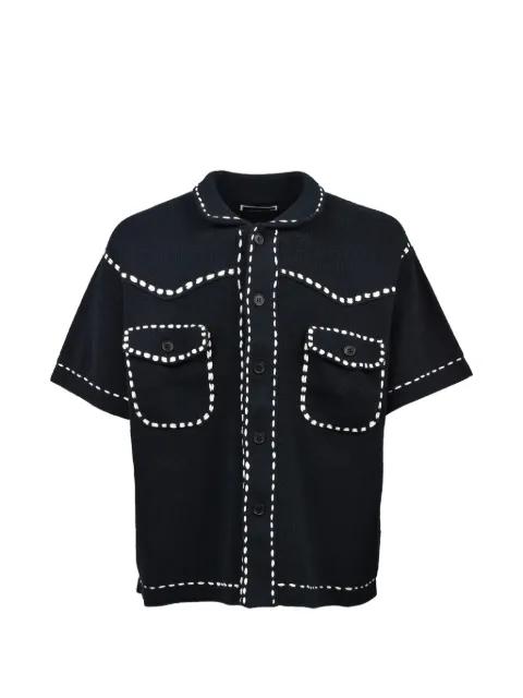 contrast-stitch short-sleeved shirt by PHINGERIN