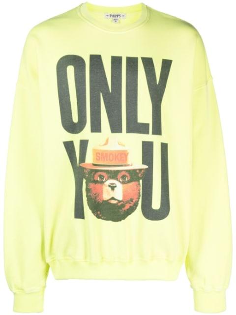 graphic-print organic cotton jumper by PHIPPS