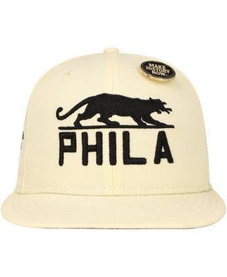Men's Cream Philadelphia Panthers Black Fives Fitted Hat by PHYSICAL CULTURE
