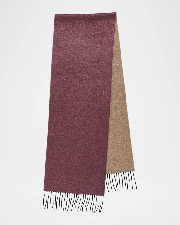 Men's Mirror Double-Face Silk and Cashmere Scarf by PIACENZA 1733