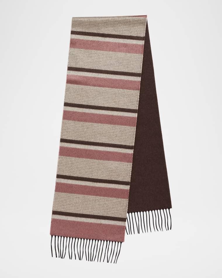 Men's Rascar Solid to Stripe Silk and Cashmere Scarf by PIACENZA 1733