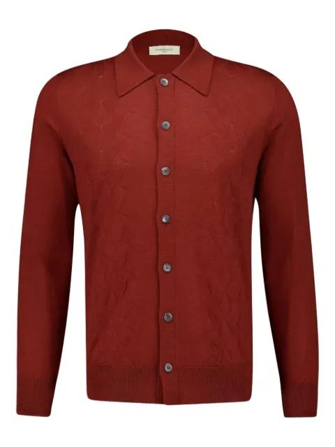 button-up diamond-pattern shirt by PIACENZA CASHMERE
