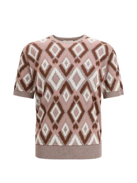 patterned short-sleeve sweater by PIACENZA CASHMERE