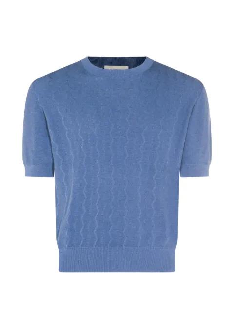 textured knitted T-shirt by PIACENZA CASHMERE
