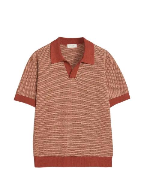 textured polo-collar T-shirt by PIACENZA CASHMERE