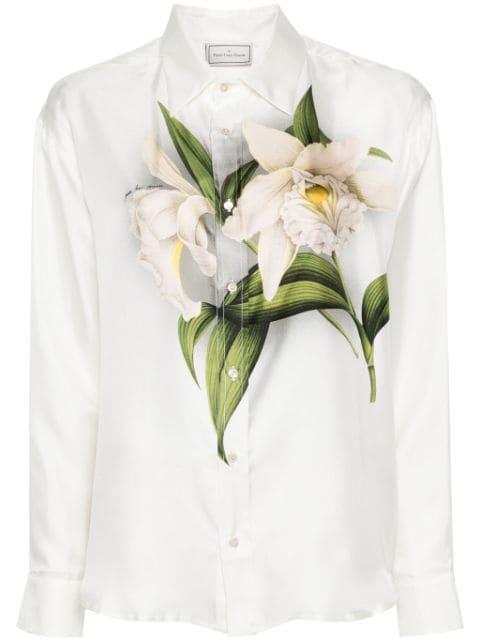 Aloe floral-print silk shirt by PIERRE-LOUIS MASCIA